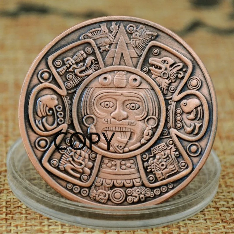 Памятная монета Mayan трек античная бронза рельефная медаль | Дом и сад