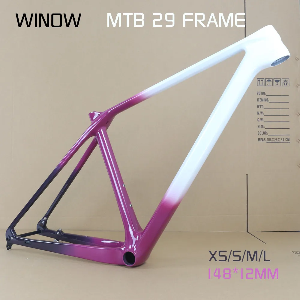 

Winow Customs Painting Moutain XC Carbon Framework Mtb 29 Boost Hardtail 29er Frame