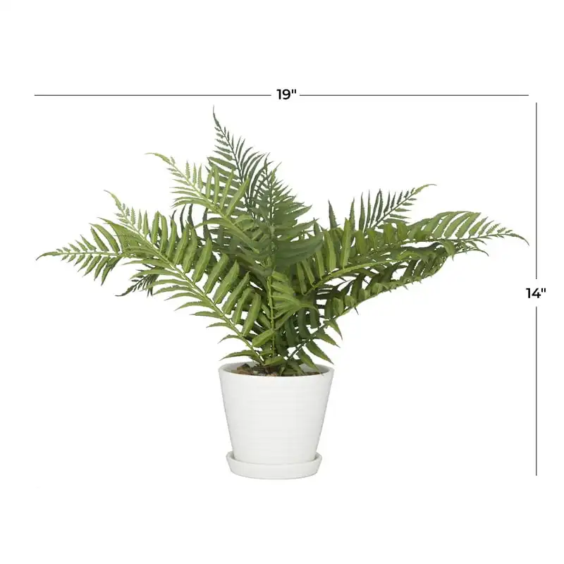 

Artificial Fern Plant in Realistic and Fluted Porcelain Pot
