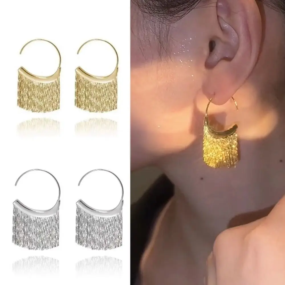 

Fashion Accessories Sequin Chain Tassel Earrings Fringe Earrings Dangle Earrings Semi Circle Fan Threader Hoop Ear Stud