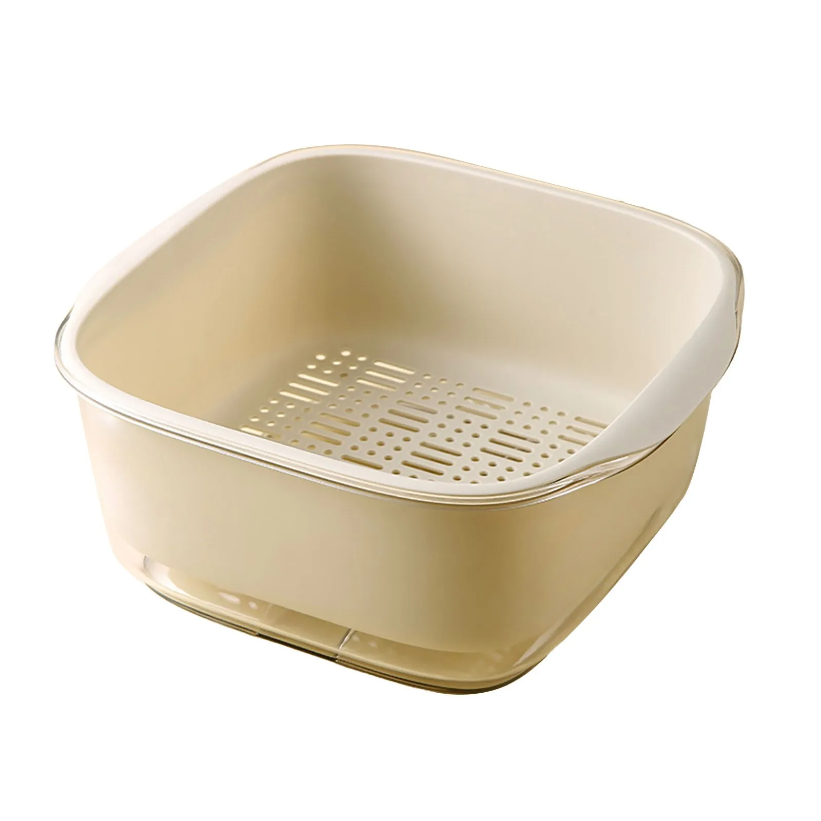 

Kitchen Strainer Colander Bowl Set Double Layer Plastic Fruits Vegetable Washing Basket Drain Bowls For Cleaning Microwave Rack