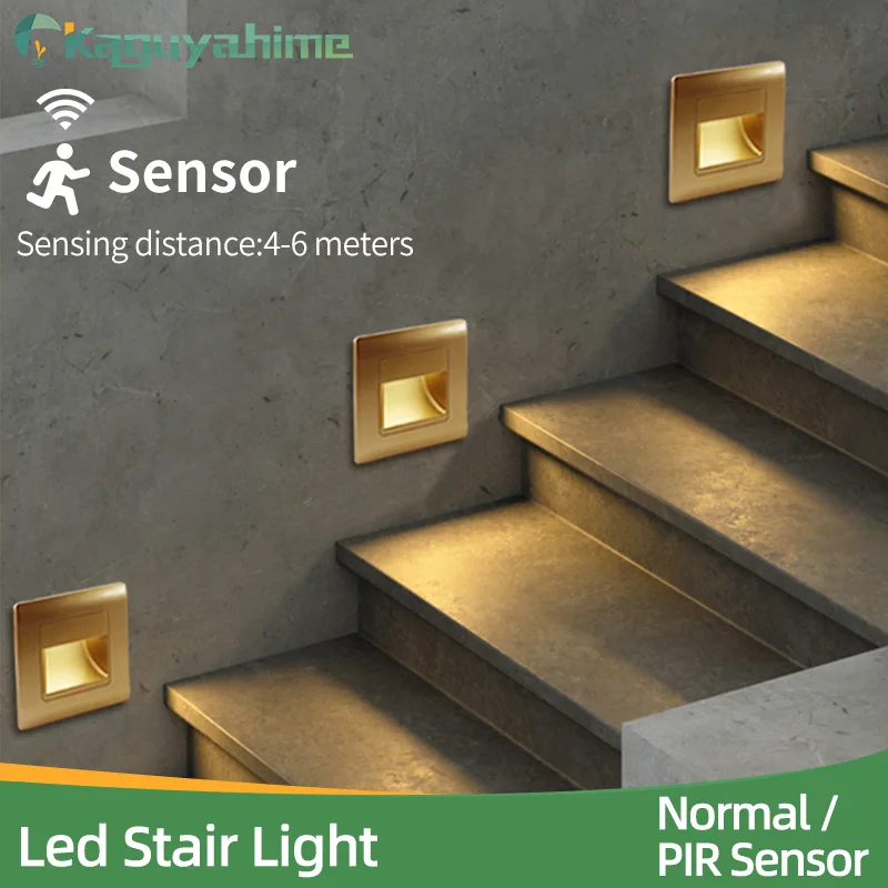 

Led Stair Light 4 Colors PIR Sensor Wall Light AC85-265V Recessed Footlight Corridor Step Lamp Motion Induction Wall Lamp