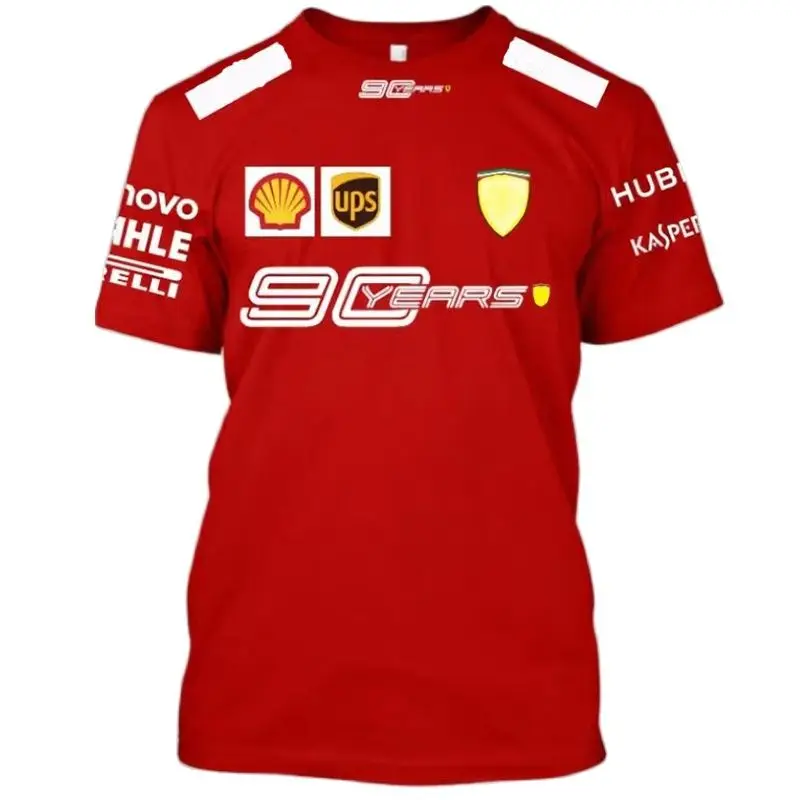 

Рубашка Красной команды F1 для мужчин, костюм для экстремальных видов спорта, в стиле Харадзюку, городская мода, Формула 1, oversi, 2022