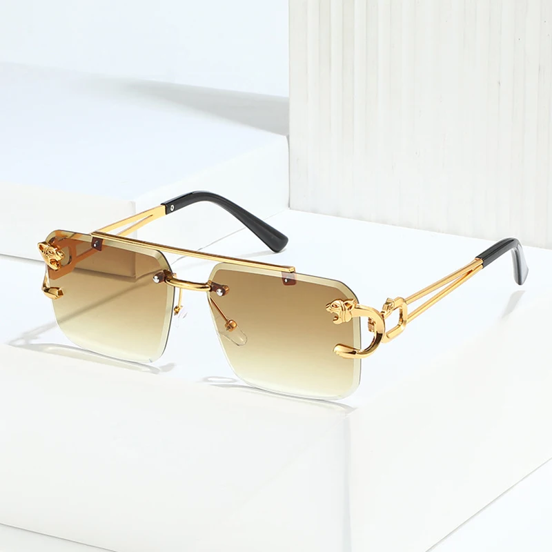 Мужские и женские ретро-очки без оправы SO &amp EI металлические Квадратные