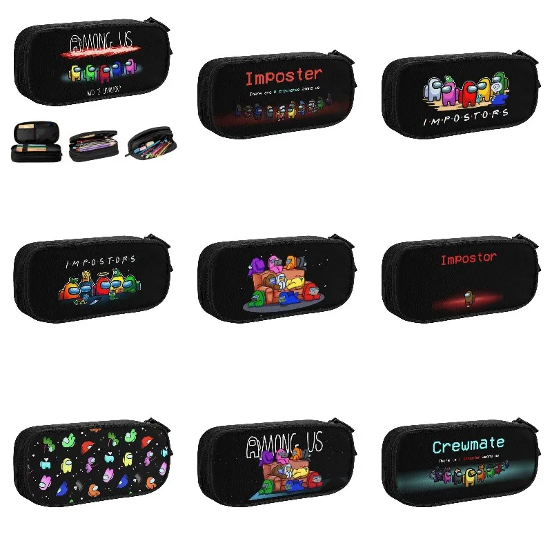 

Among Of Us School Pencil Cases Boy Girl Large Capacity Pencil Bag Pouch Students Stationery