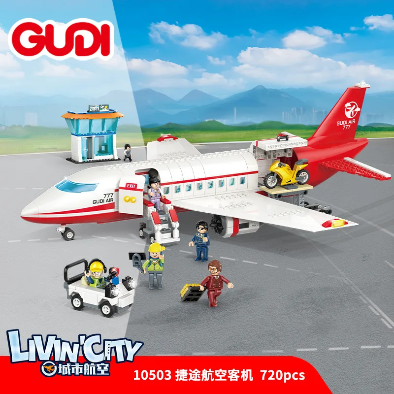 

Xinlexin Goood 10503 Jietu Airliner Aircraft Assembly Model Boy Assembly Building Blocks Toy Blocks
