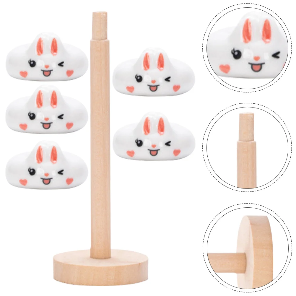 

1 Set Ceramic Rabbits Shaped Chopstick Stand Rest Rack Spoon Fork Holder