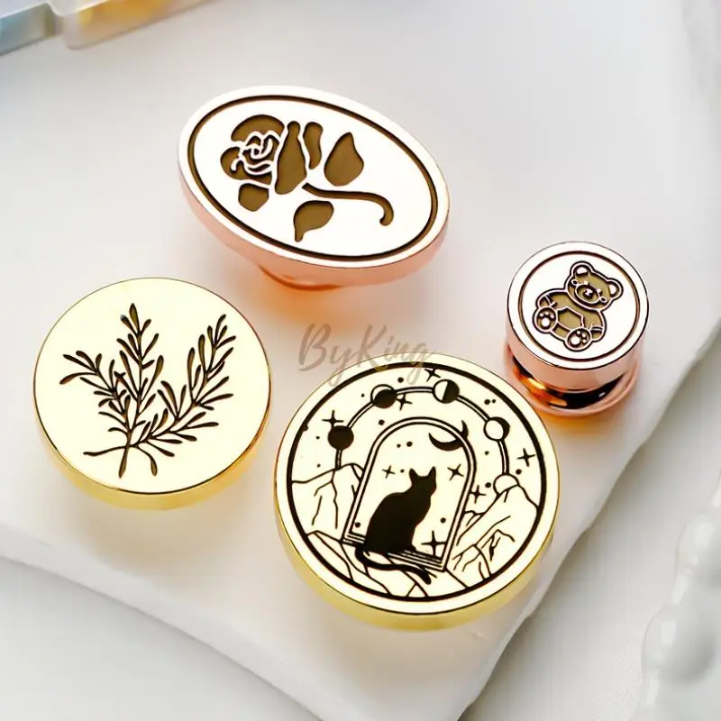 Высококачественный восковой штамп розовый Кот розмарин для вас набор голов