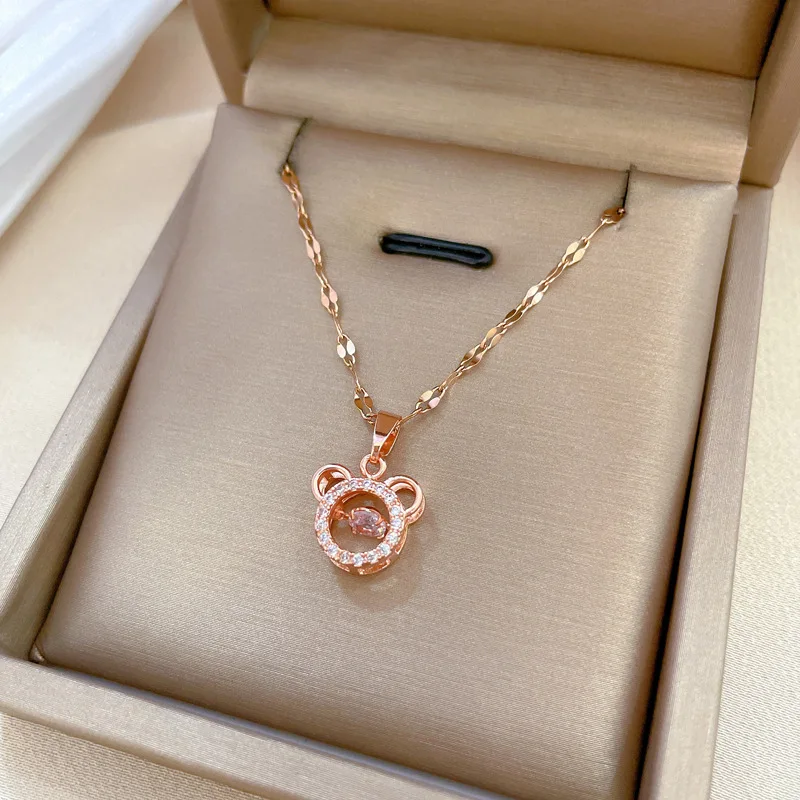 Цепочка с подвеской в виде головы кошки из нержавеющей стали