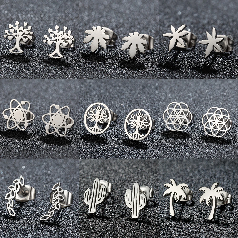 Серьги-гвоздики из нержавеющей стали в винтажном стиле Для Пирсинга Ушей