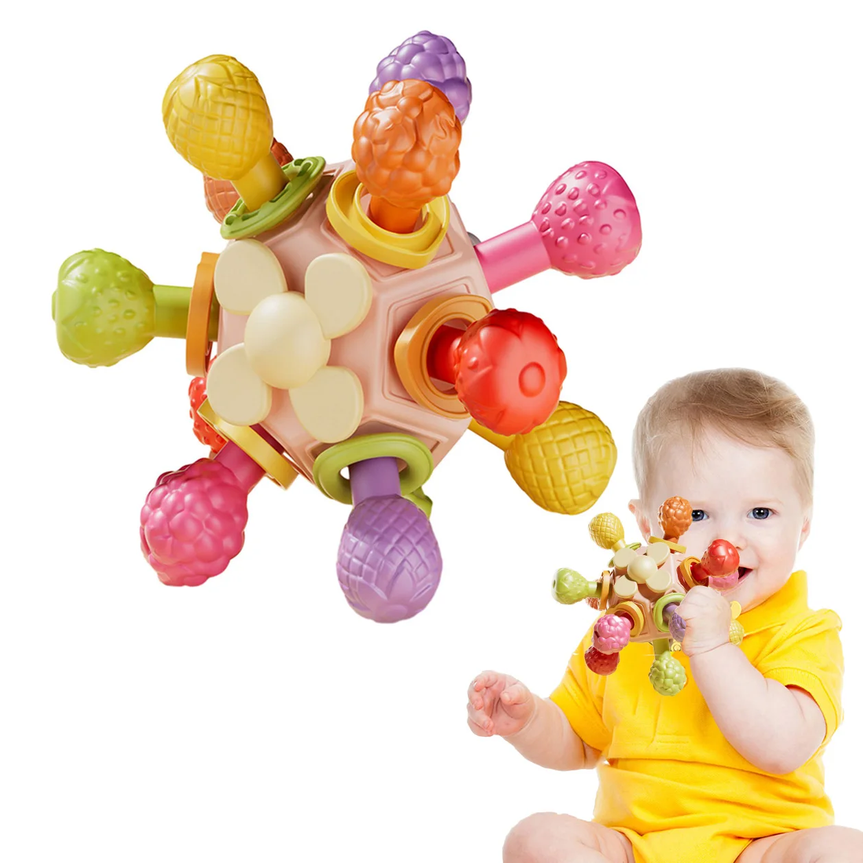 Игрушка-погремушка Монтессори для детей 0-12 месяцев