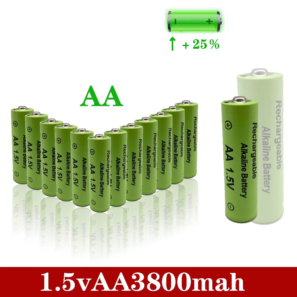 

New AA Rechargeable Battery 1.5V3800 Alkaline Batteries for Remote Control Electronic toys LED light Shaver Radio