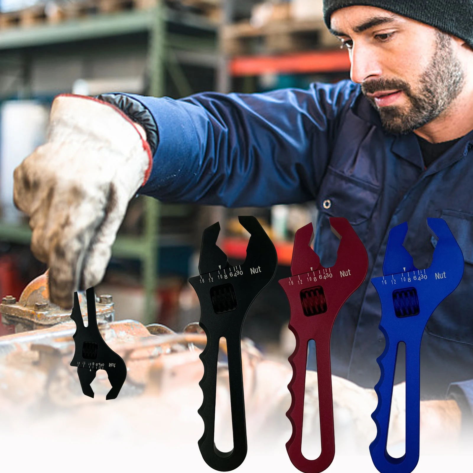 

Crescent Wrench AN3-16 Adjustable Wrench Lightweight Aluminum Spanners Portable Protective Hexagonal Jaws Wrenches Fitting Tools