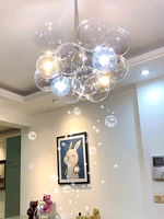 nordic modern creative glass ball bubble chandelier personality high quality all copper lighting decorative e27 led chandelier