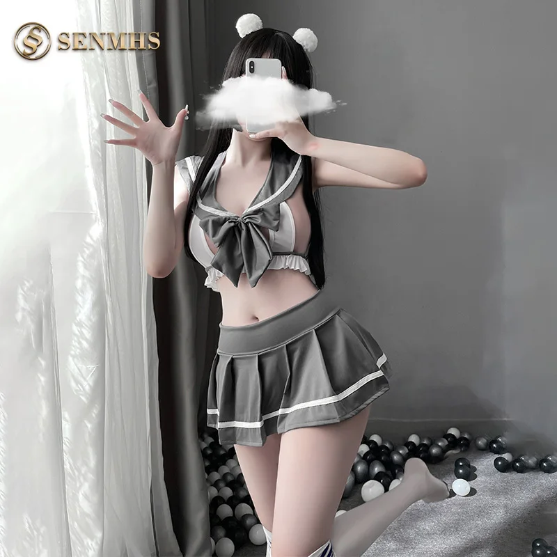 SENMHS Сексуальное Милое Косплей школьное женское белье мини-юбка с женским