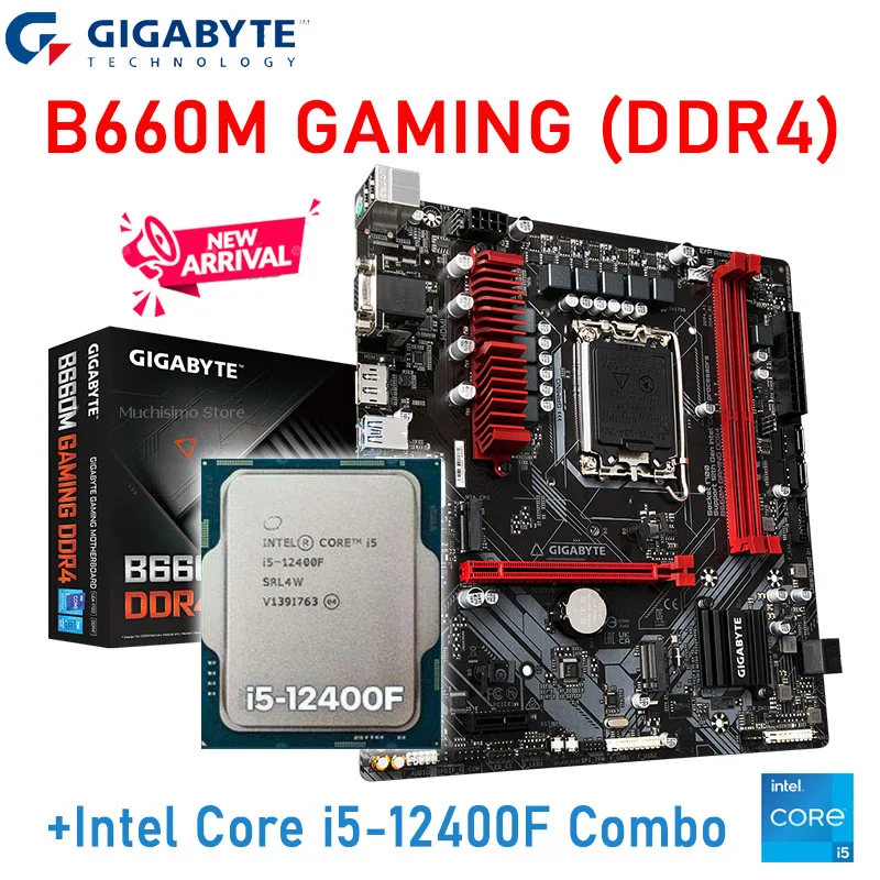 

LGA 1700 Gigabyte B660M GAMING DDR4+i5 12400F Motherboard Combo Intel B600 LGA 1700 Mainboard DDR4 64GB Micro ATX i5 12400F New