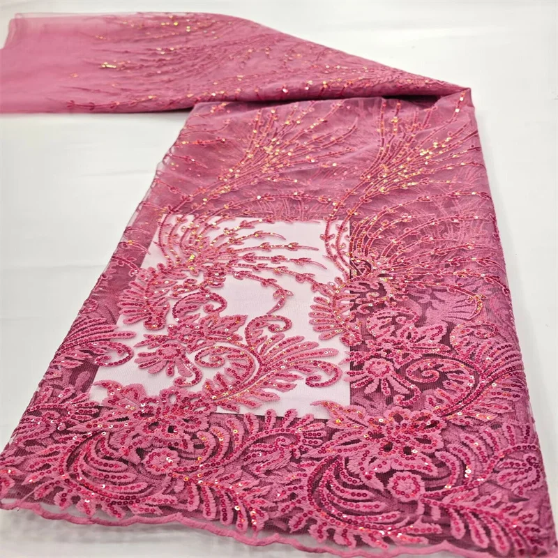 Модные африканские кружевные ткани синие с блестками узор тюль свадебная парча