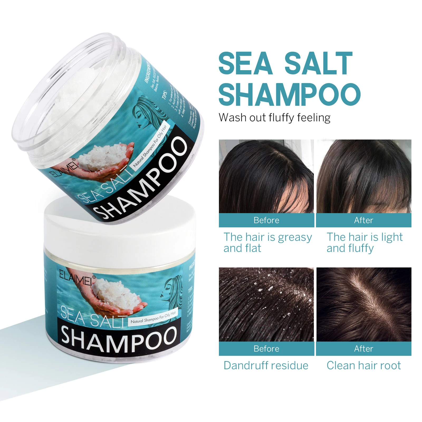 

Natural Sea Salt Shampoo Hair Treatment Shampoo for Scalp Psoriasis Itching Anti-scalp Deep Cleansing Moisturizing Hair Cream