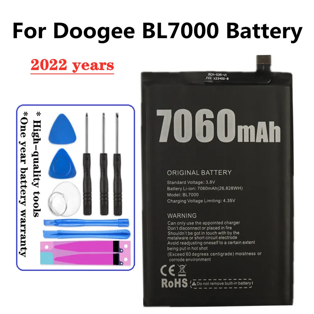 

2022 years High Quality 100% New 7060mAh BL 7000 Battery For Doogee BL7000 Mobile Phone Batteries + Tools