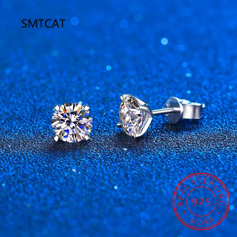 

Real 0.1-1 Carat D Color Moissanite Earrings For Women 100% 925 Sterling Silver Earring 2021 Trend Wedding Jewelry