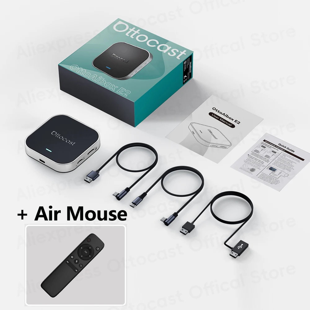 

OTTOCAST Ottaibox E2 Android 13, беспроводной CarPlay Android Auto AI Box для Netflix, автомобильные аксессуары для VW Toyota