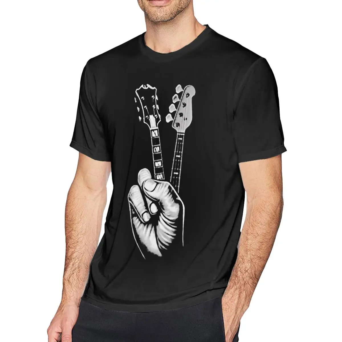 

BASS GUITAR Music T Shirt FINGER Rock 100 Cotton Mens T-Shirt Big Print Tee Shirt Awesome