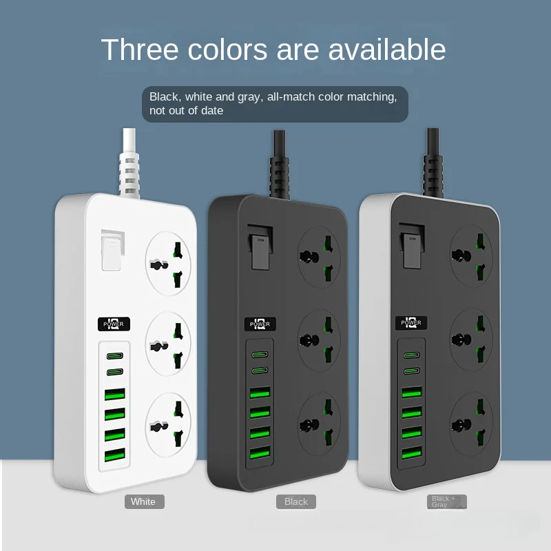 

Multifunctional intelligent row insert perforated household socket high power terminal board