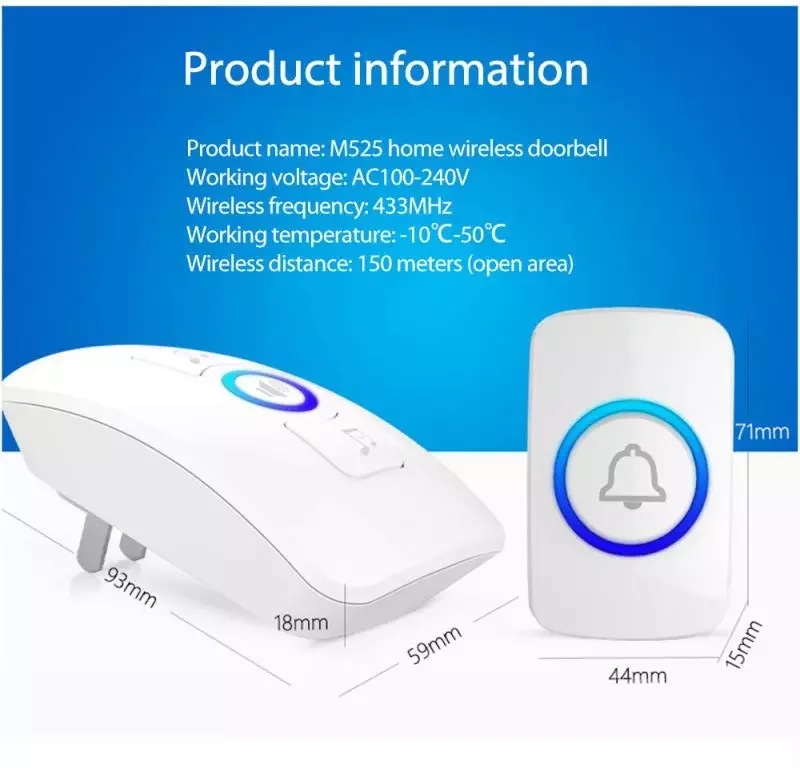 new home wireless doorbell waterproof self powered button smart door bell sets home welcome friend outdoor house chimes receiver free global shipping