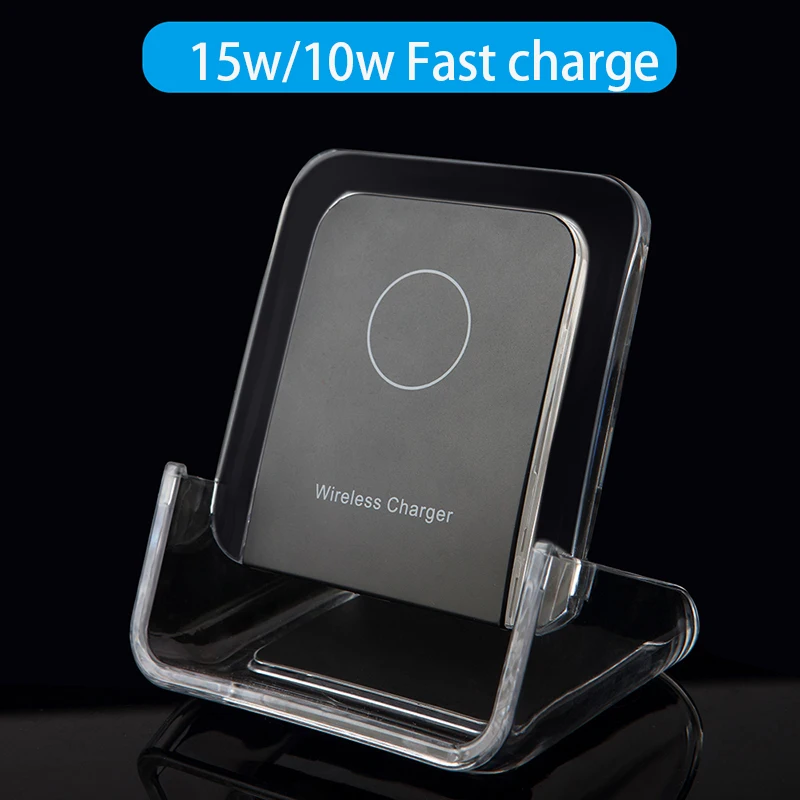 10w qi wireless charger stand for iphone 13 12 11 pro x xs max xr 8 samsung s21 s20 s10 fast charging base phone stand free global shipping