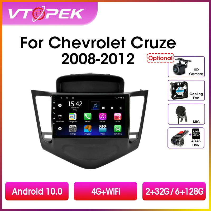 Мультимедийная магнитола Vtopek для Chevrolet Cruze 11 0-2008 9 дюймов 4G + WiFi 2DIN Android 2014 |