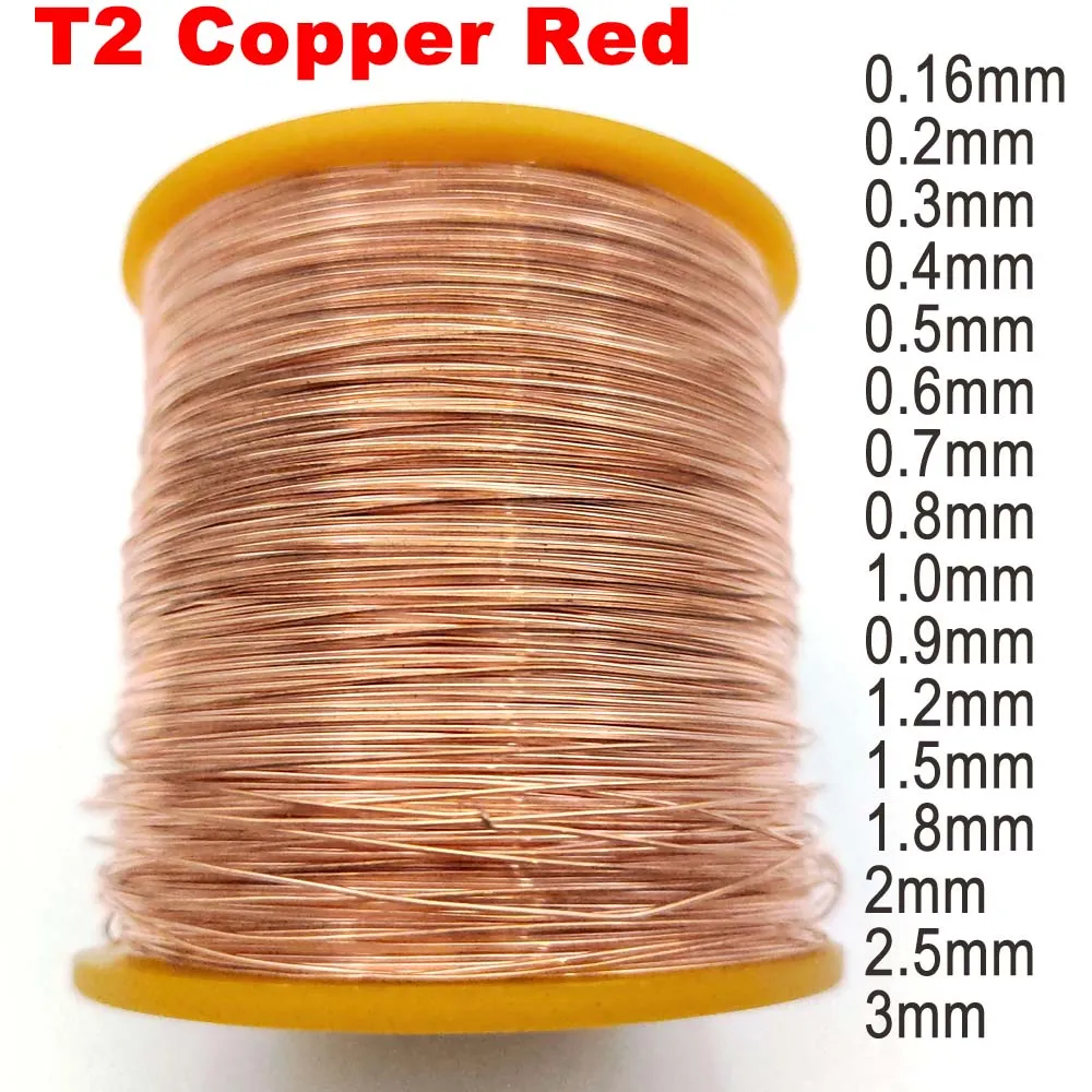 

250g OD 0.16/0.2/0.3/0.4/0.5/0.6/0.7/0.8/1.0/0.9/1.2/1.5/1.8/2/2.5/3mm Copper line T2 Copper Red Bare Wire Copper Content 99.98%