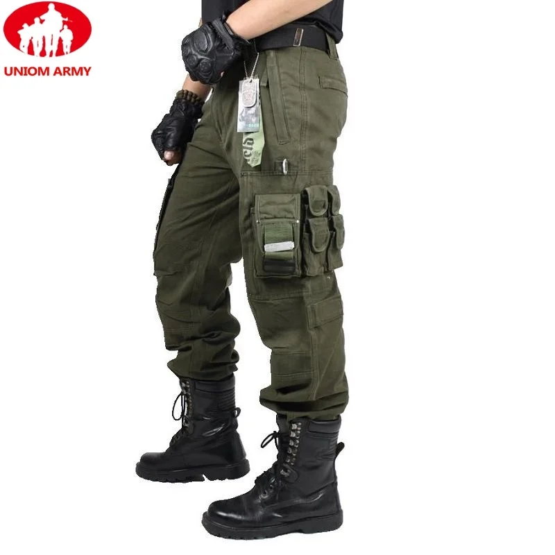 CARGO PANTS Overalls Male Men's Army Wide TACTICAL PANTS MILITARY Work Many Pocket Combat Army Style Men Straight Trousers