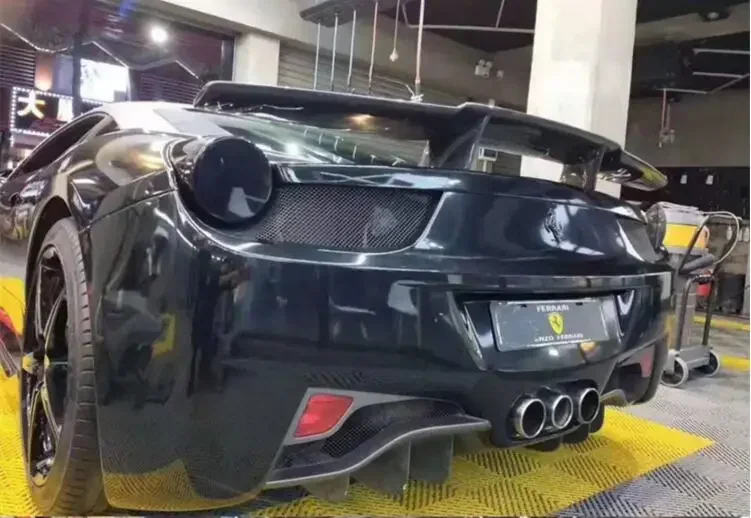 Задний бампер из настоящего углеродного волокна боковые спойлеры диффузор