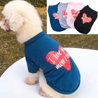 cute spring summer pet dog t shirt i love you momdad pets dogs cat vest cotton blend soft puppy kitten dog vest apparel clothes