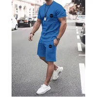 summer men new solid color simple 3d printed hot sale fashion o neck street harajuku sports style oversized casual t shirt shor