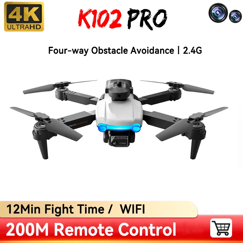 

K102 Pro Drone With 4K HD Camera Aerial Photography Four-way Obstacle Avoidance Real-time Transmission Helicopter Kids Toys Gift