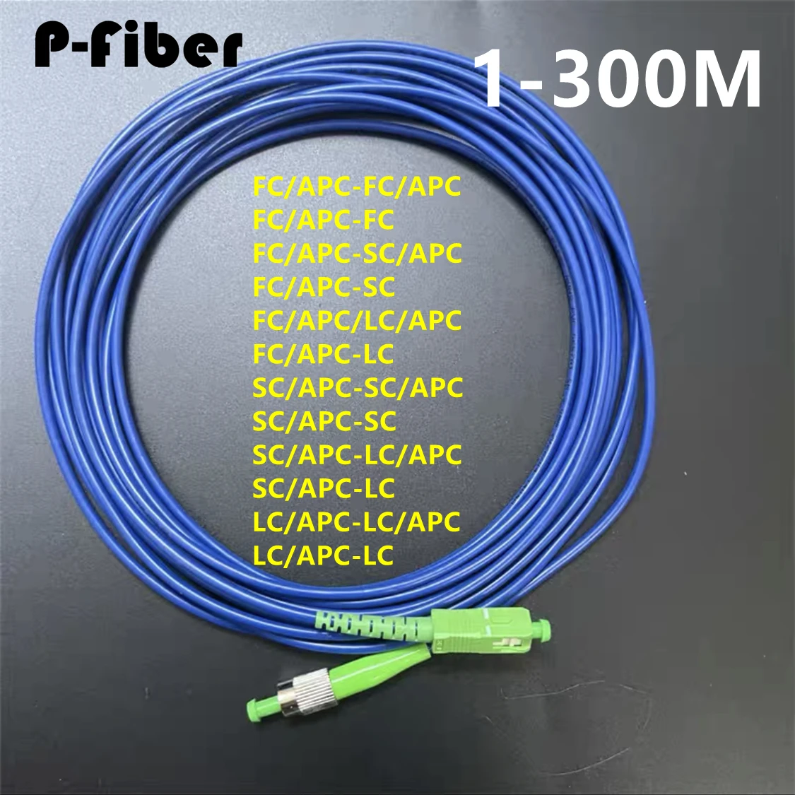 Фото Бронированный патчкорд SC/APC-LC/APC 1-300M FC/APC LC SC, устойчивый к храму, водонепроницаемый SM, одножильный, синий, для использования в помещении, на открытом воздухе, оптоволоконная перемычка 1C №1