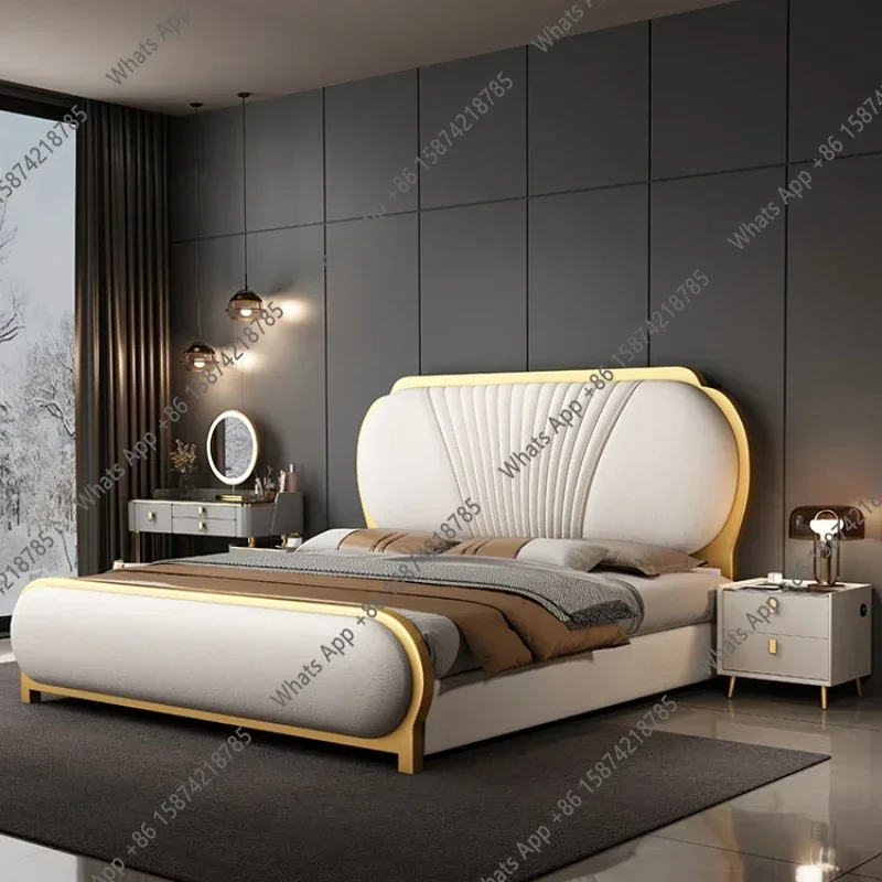 Фото Кровать двуспальная X Aesthetic Base, размер King Size, недорогая, стильная, современная, размер Queen, роскошная, в скандинавском стиле, мебель для спальни, кровать для двоих №2