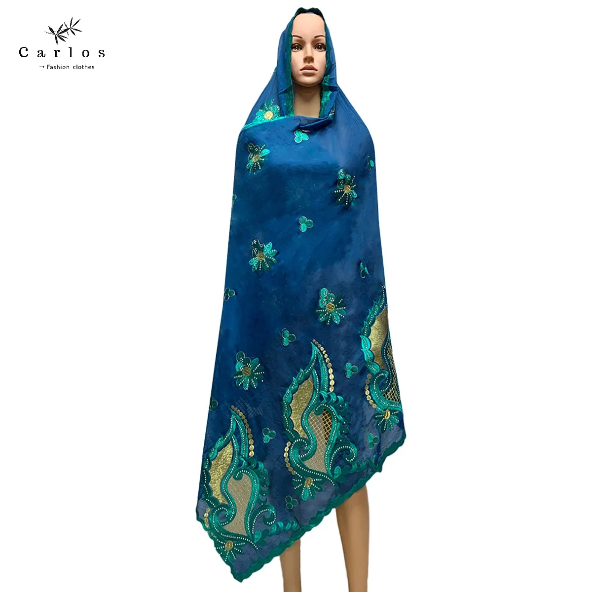 Новинка 2022 г. Лидер продаж 100% хлопок яркий Африканский женский хиджаб ажурный