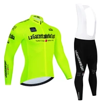mens spring and summer long sleeved cycling jersey fluorescent color youth vitality series green suit