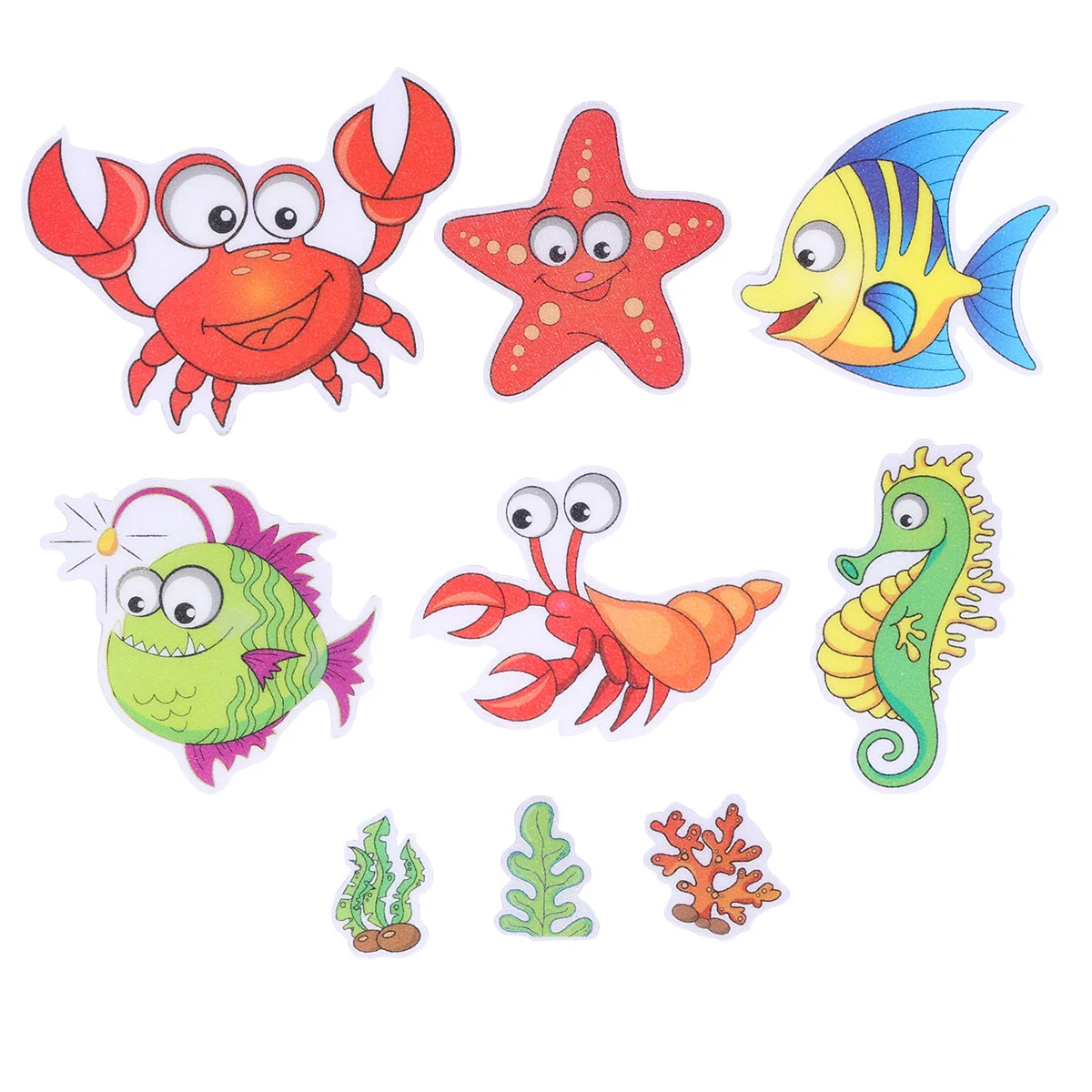 

Cabilock 9PC Cartoon Shrimp Patterns Non- Bathtub Stickers Safety Bathroom Tubs Showers Treads Adhesive Applique Decals for