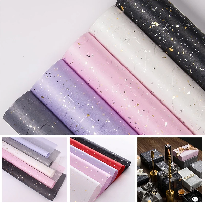 

Shiny Waterproof Flower Wrapping Papers Christmas Gift Wrapping Papers Craft Valentine's Day Gifts Gold/Silver Packing Papers