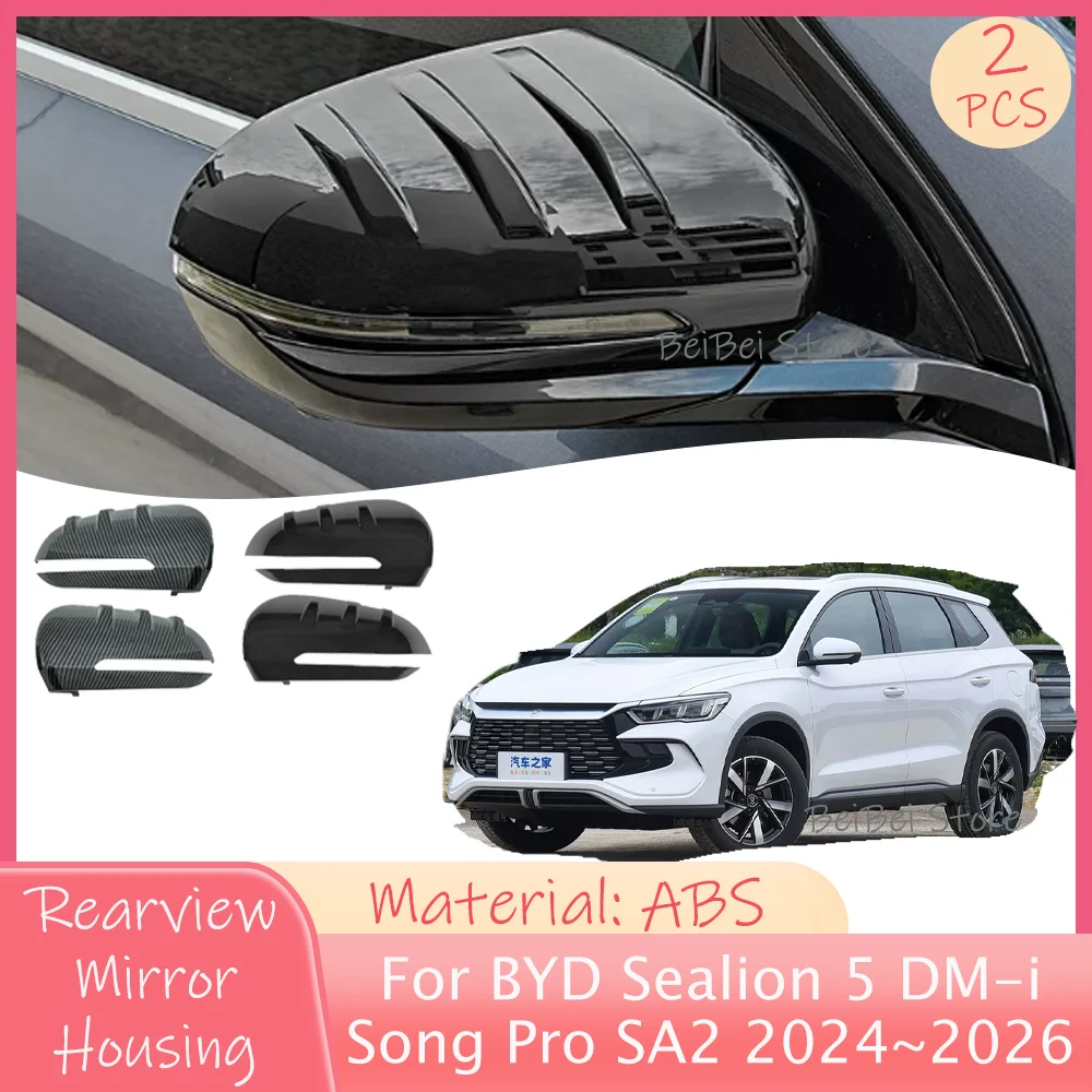 Фото Для BYD Sealion 5 DM-i Song Pro SA2 2024~2026 2025: Защитные накладки на зеркала заднего вида из углеродного волокна, декоративные аксессуары для модификации автомобиля №1