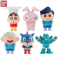 6pcsset genuine bandai anime figures crayon shinchan toy action figures cute gashapon capsule toy cartoon models anime gift