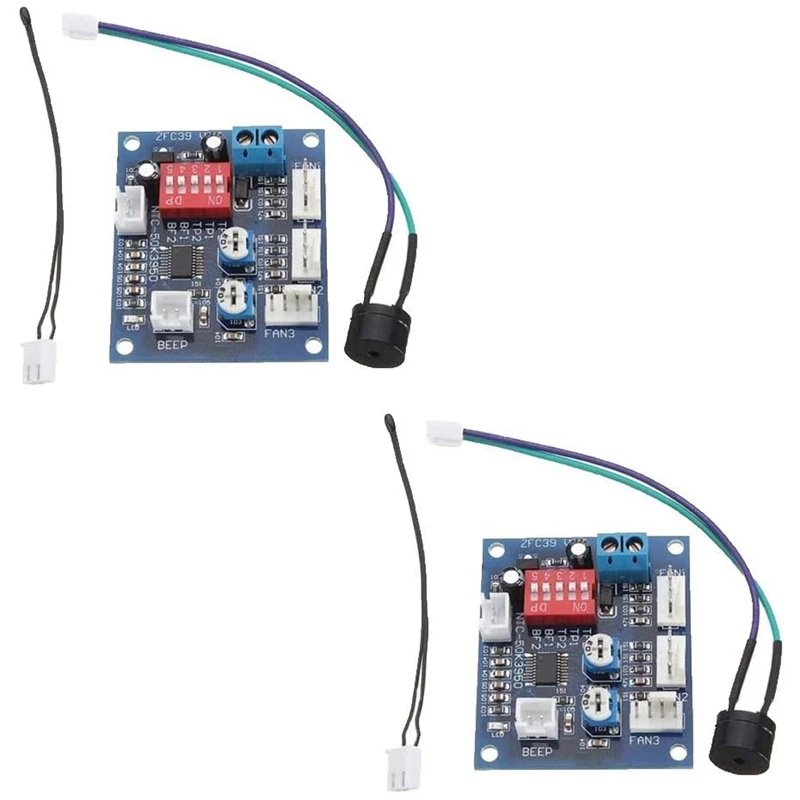 

2 PCS DC 12V 4 Wire PWM PC CPU Fan Temperature Control Speed Controller Module CPU High-Temp Alarm
