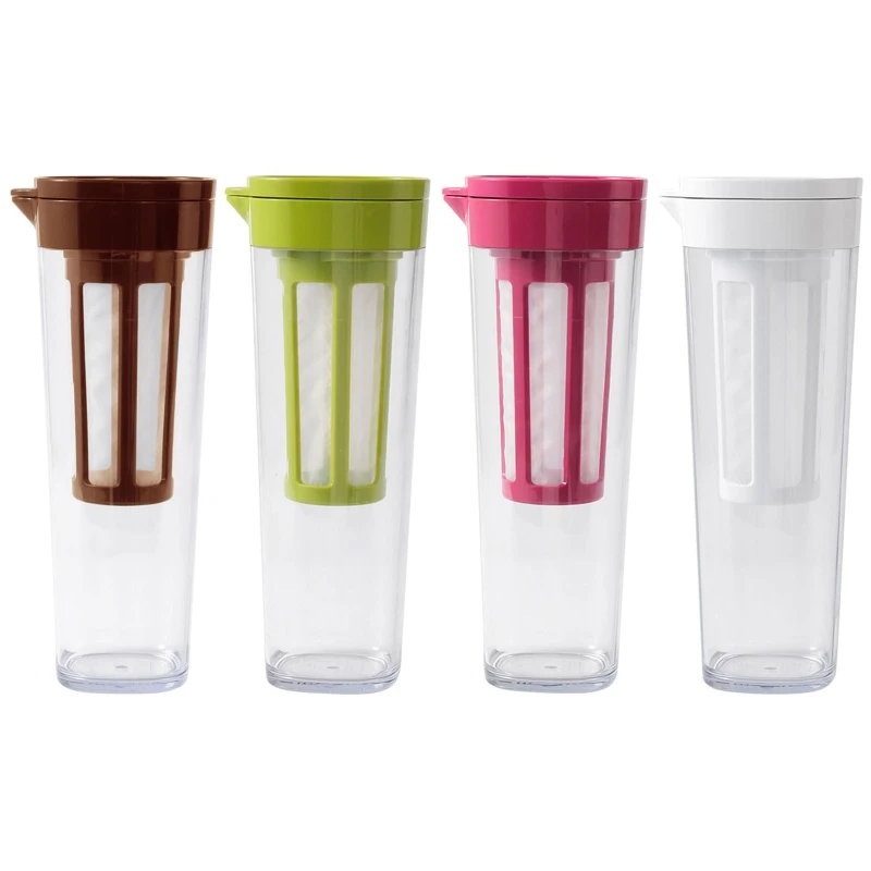 

94PF Water Jug with Filter Screen Heat Resistant Cold Beverage Storage Container for Home Kitchen Living Room Juice Pitcher
