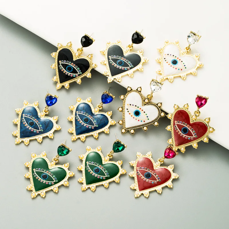 1 пара 4 3x3 3 см европейский стиль преувеличение в форме сердца дьявольский глаз