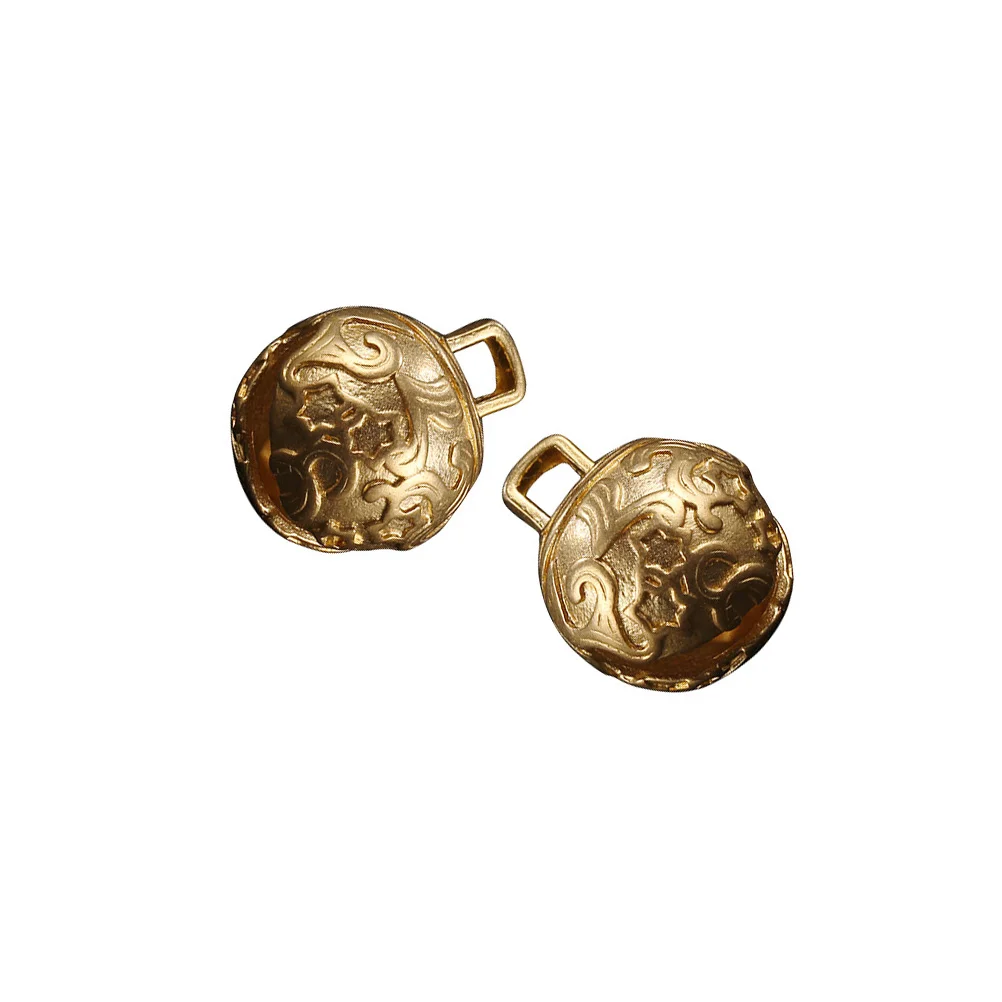 

2Pcs Delicate Brass Crafts Tibetan Theme Bells Pendants Decors Retro Hanging Decors