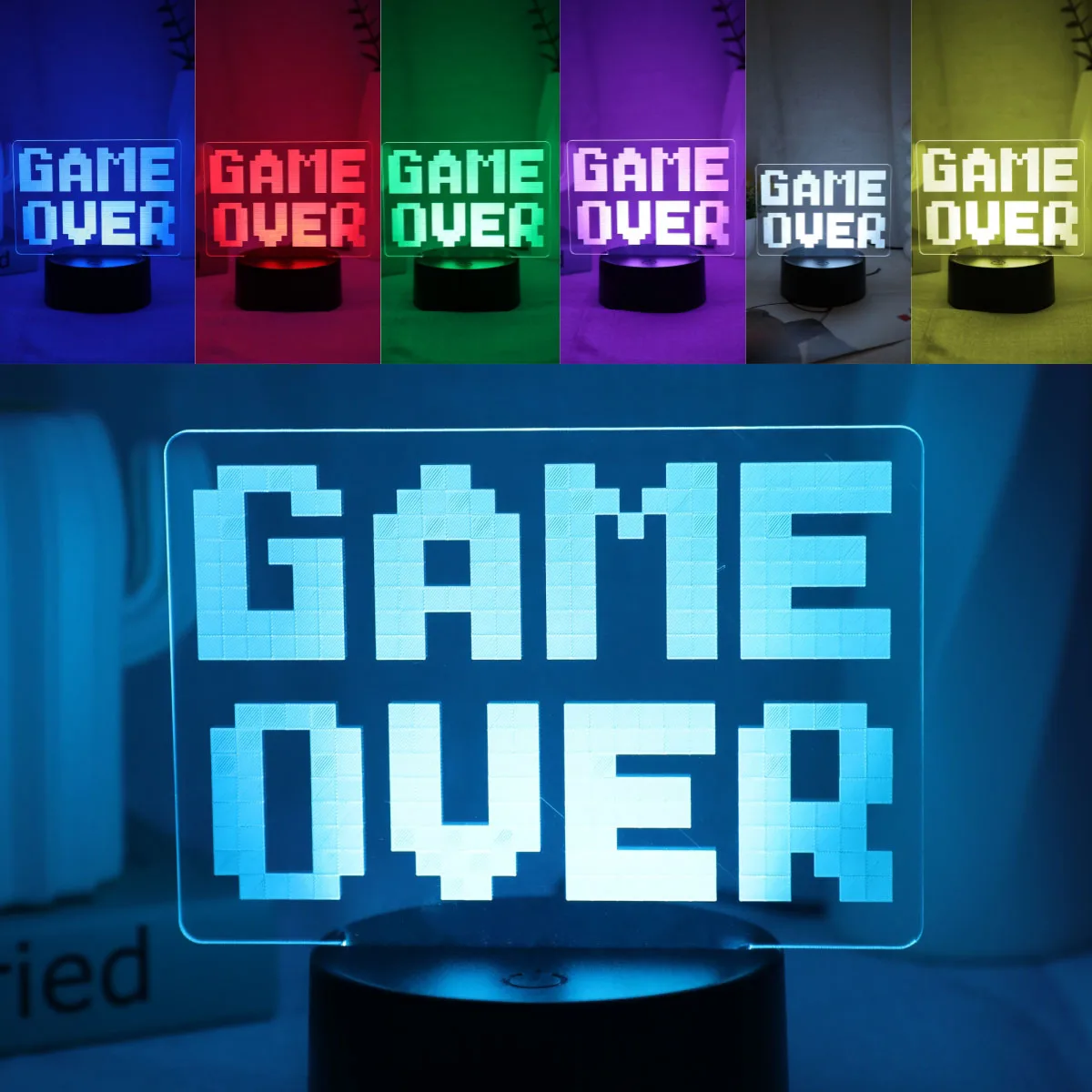 

USB 3D LED Ночник GAME Over