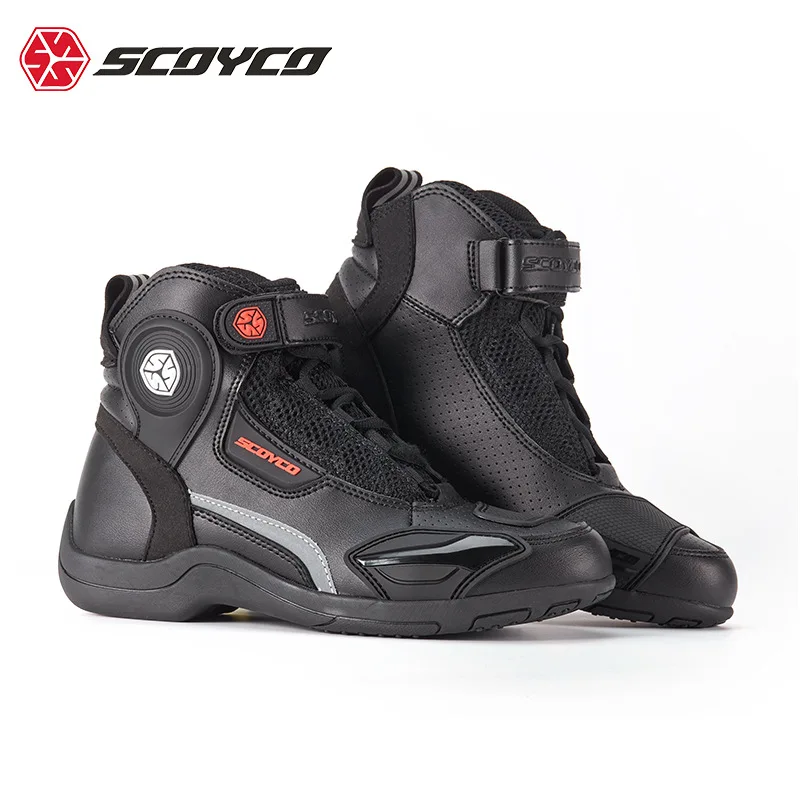 

SCOYCO Motorcycle Boots Men Casual Microfiber Leather Motocross Shoes Botas Moto Off-Road Riding Motorbike Boots Moto Shoes